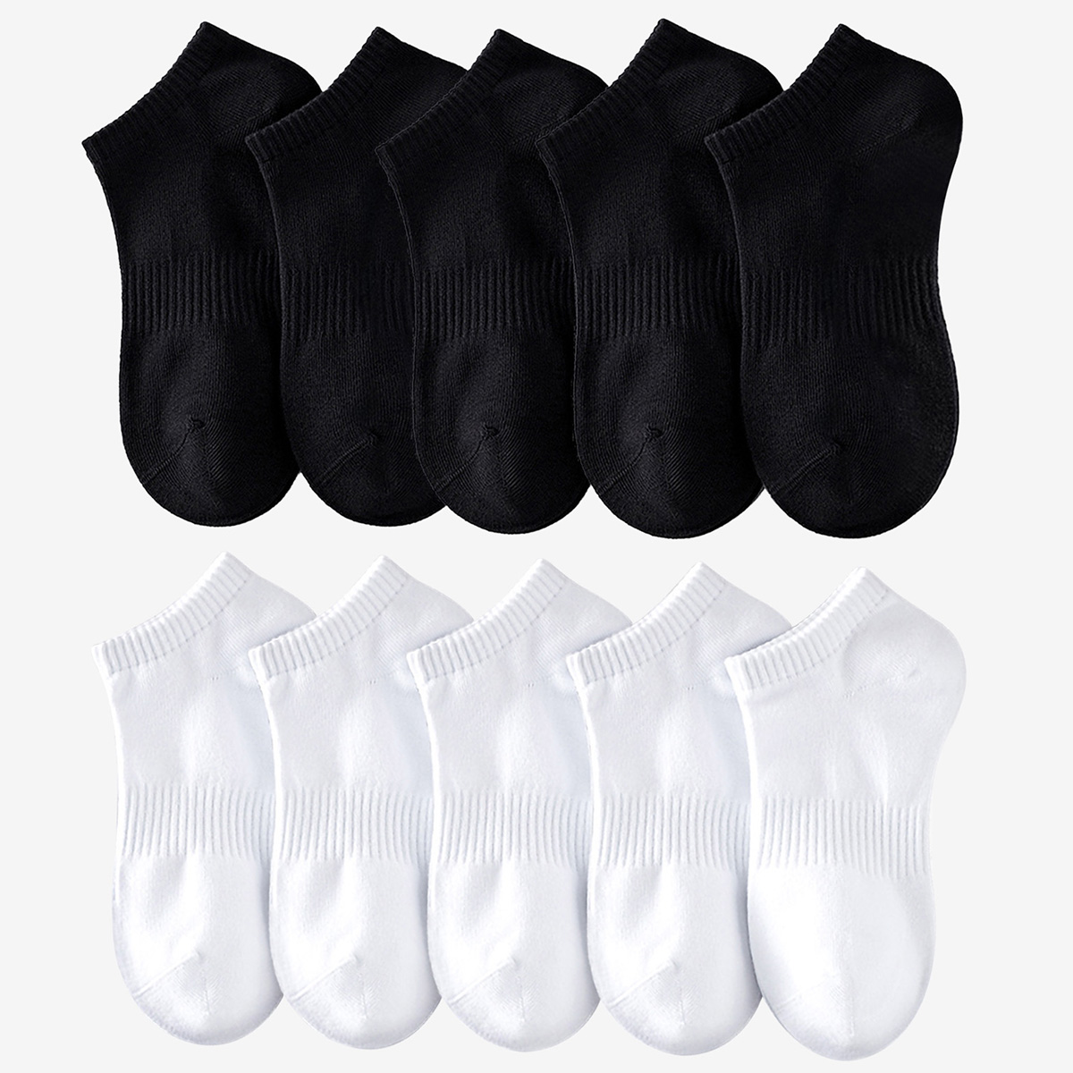 Sock Garter Men - 1/5 Pairs Unisex White & Black