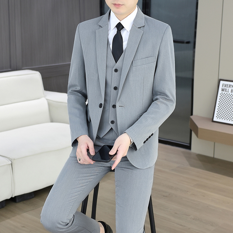 Men'S Formal Wear In Wedding - Suit (Blazer+Vest+Trousers) Men's Fashionable Business Outdoor