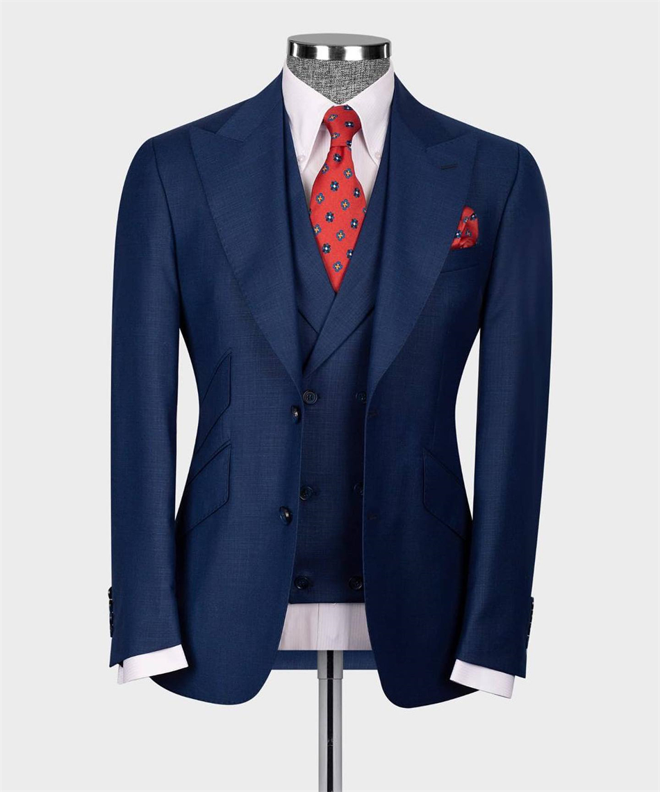 Elegant Navy Blue Classic Wedd - огляд і ціна Men Formal Wear Blue