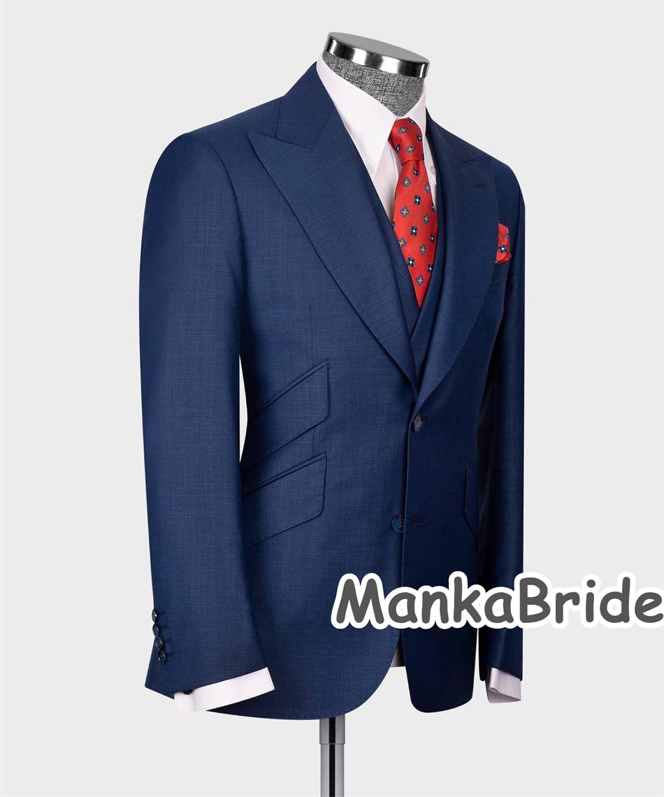 Elegant Navy Blue Classic Wedd - огляд і ціна Men Formal Wear Blue