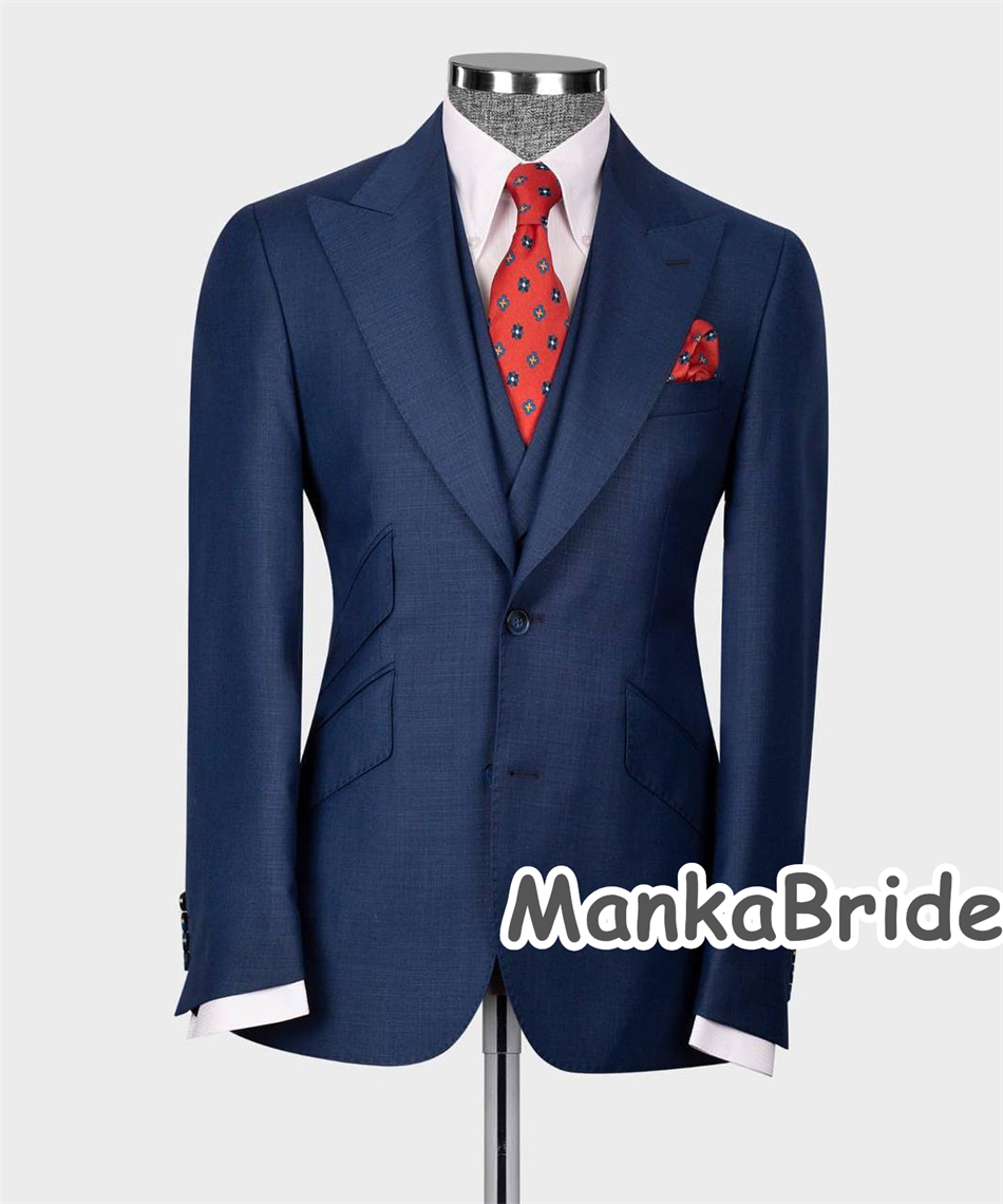 Elegant Navy Blue Classic Wedd - огляд і ціна Men Formal Wear Blue
