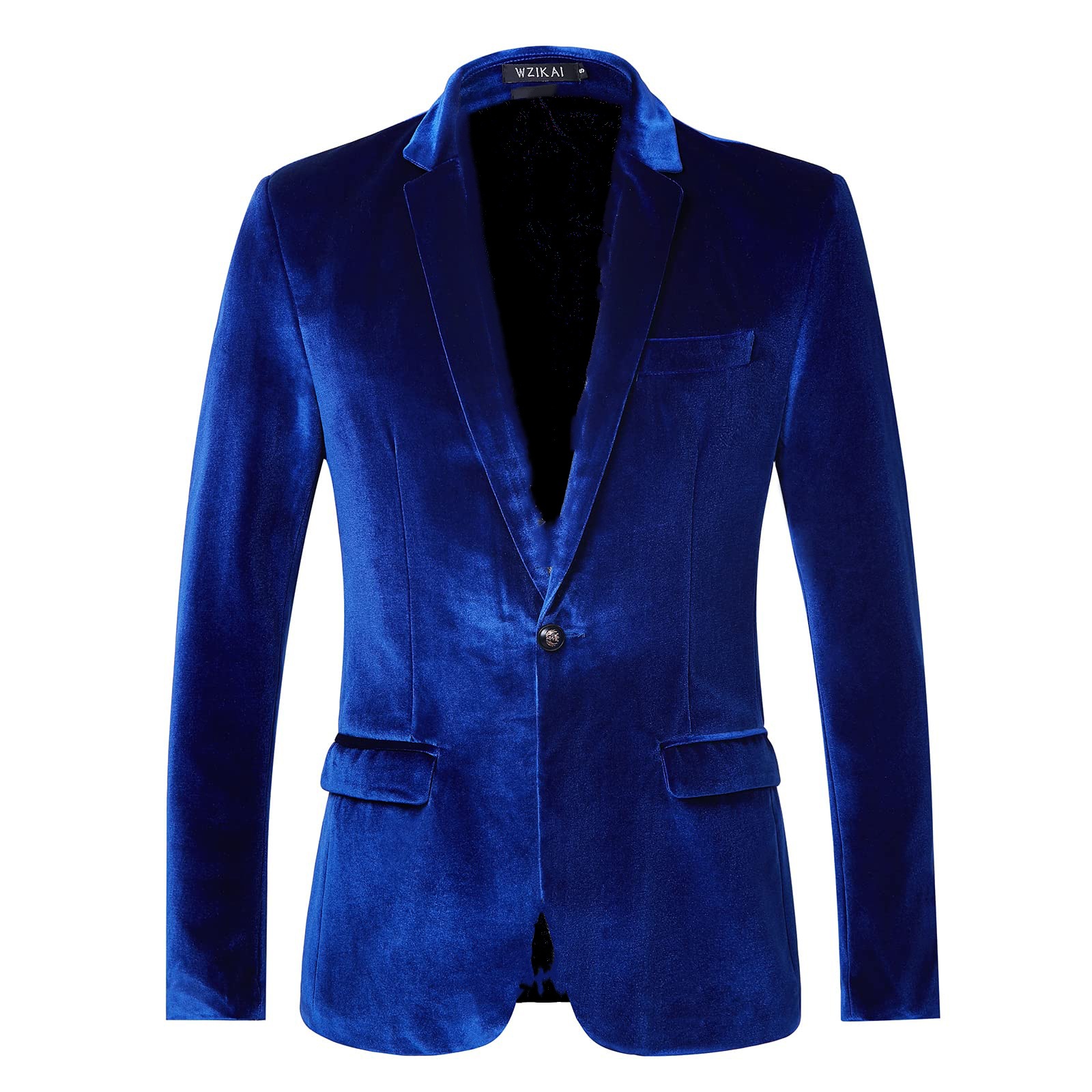Men's Slim Fit Velvet Blazer J - огляд і ціна Men Formal Wear Blue