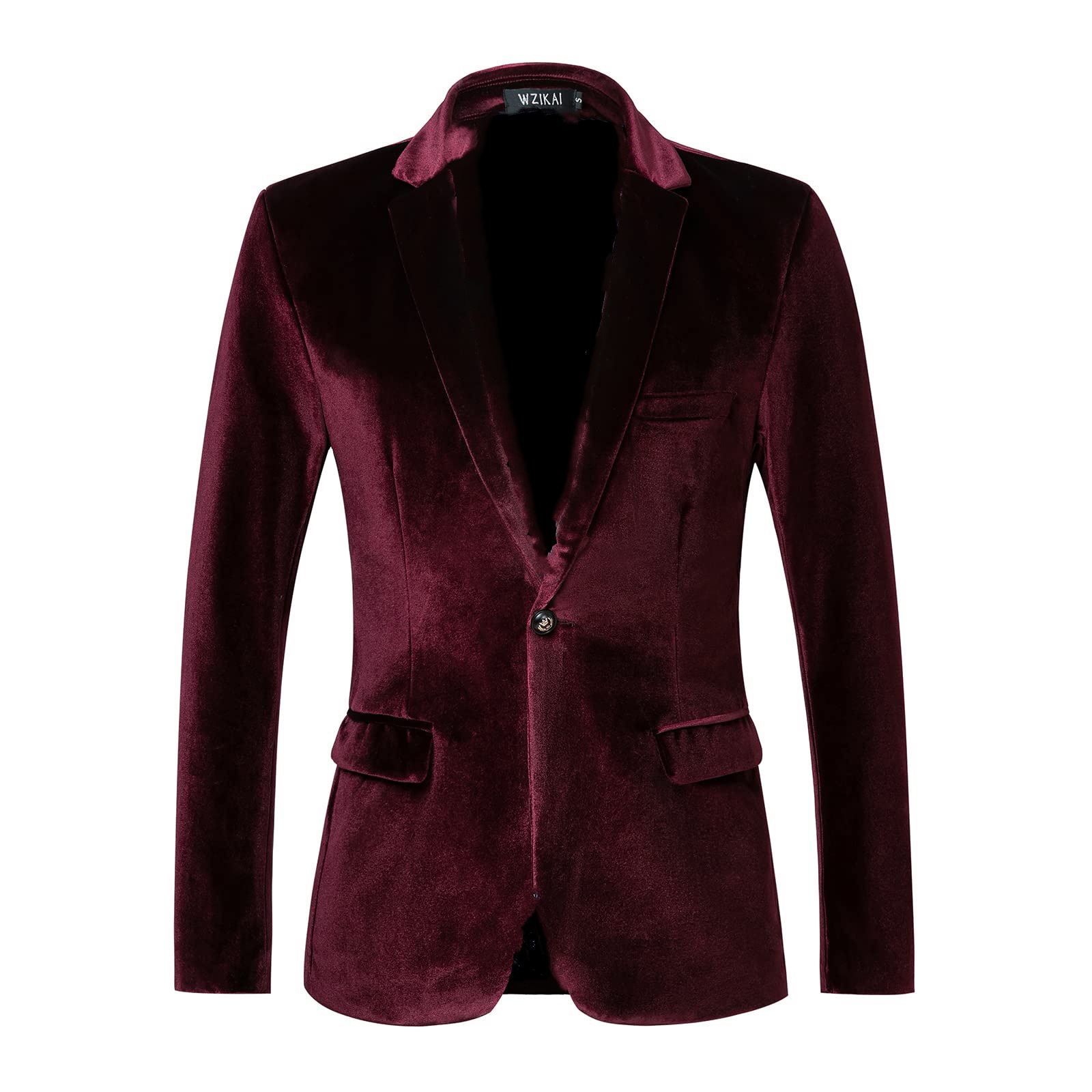 Men's Slim Fit Velvet Blazer J - огляд і ціна Men Formal Wear Blue