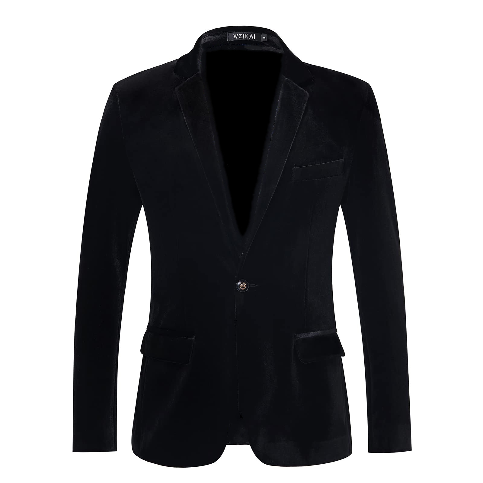 Men's Slim Fit Velvet Blazer J - огляд і ціна Men Formal Wear Blue