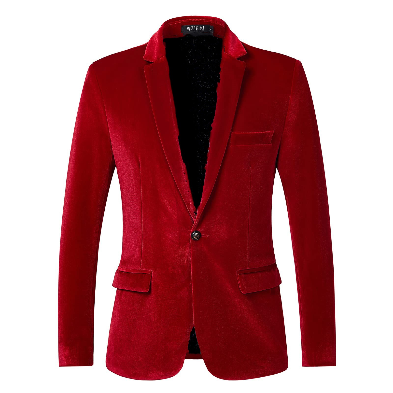 Men's Slim Fit Velvet Blazer J - огляд і ціна Men Formal Wear Blue
