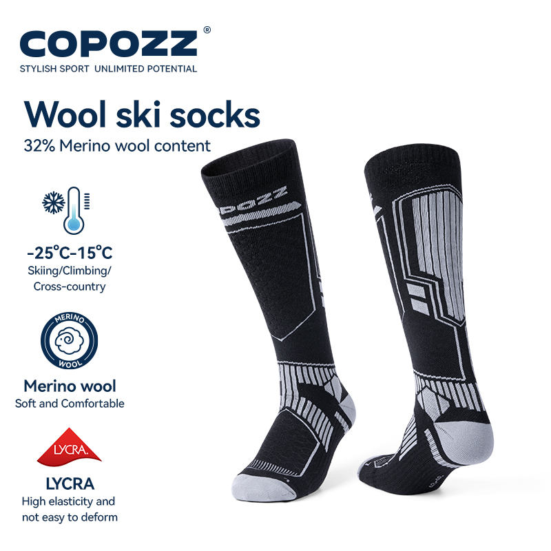 COPOZZ Merino Wool Winter Ski  - огляд і ціна Sock Garter Men