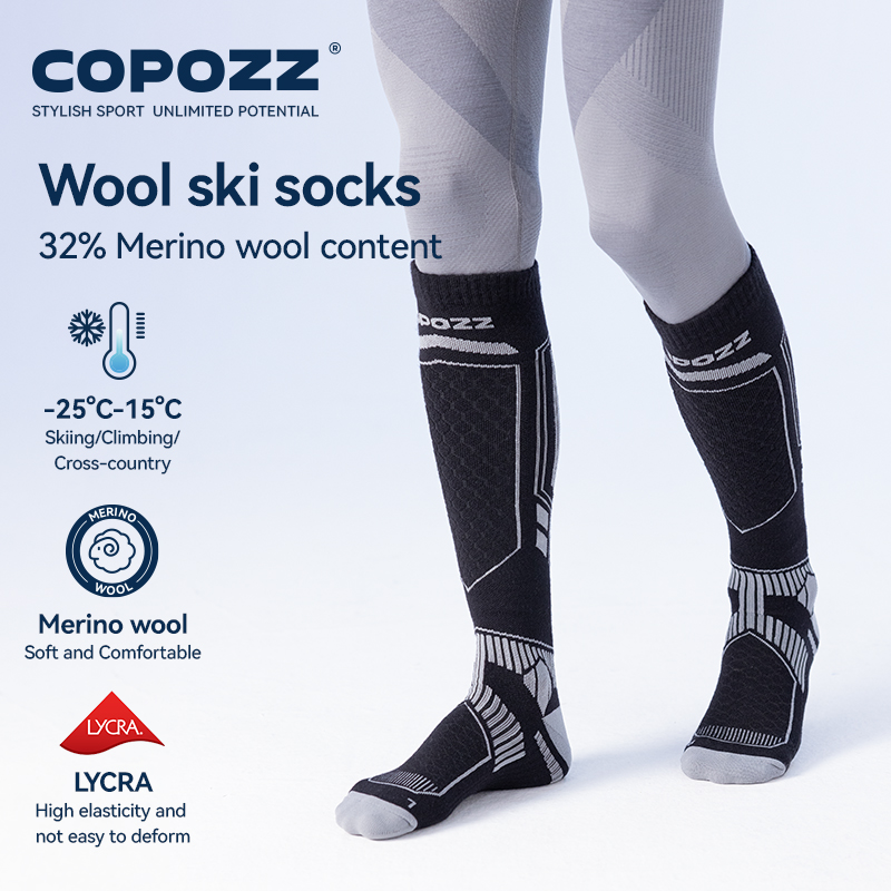COPOZZ Merino Wool Winter Ski  - огляд і ціна Sock Garter Men