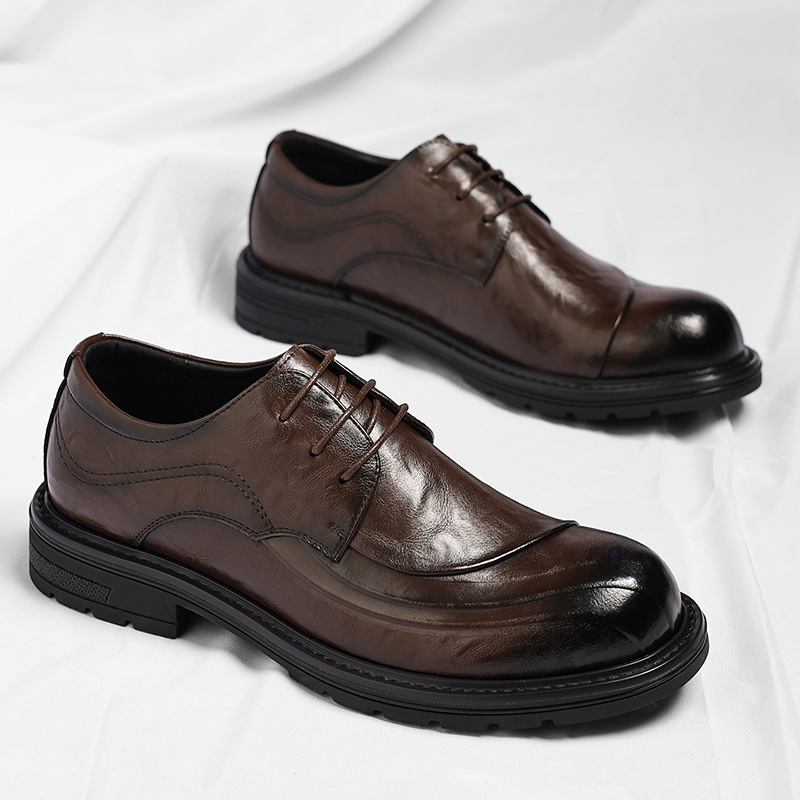 Brown Burnished Genuine Leathe - огляд і ціна Men'S Formal Wear In Wedding