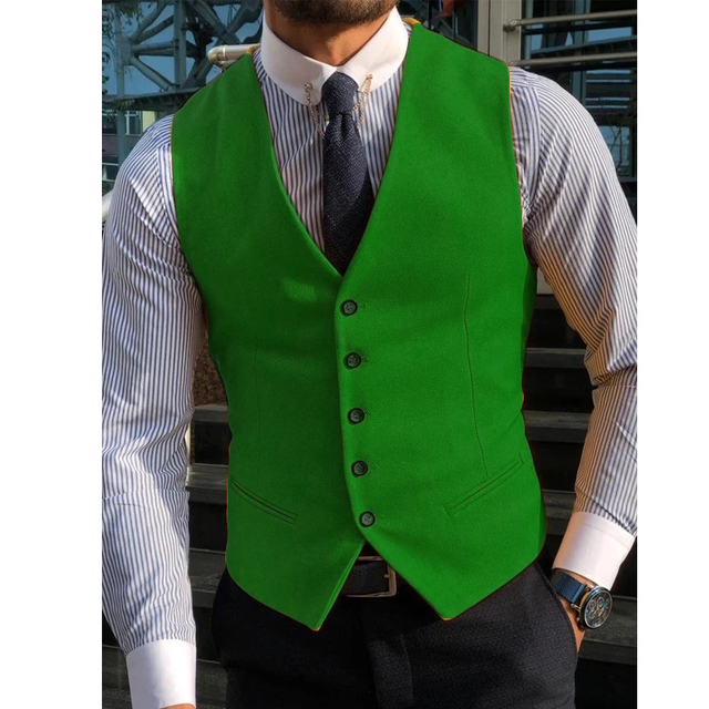 Men's Suit Formal V Neck Wool  - огляд і ціна Formal Vest Waistcoat
