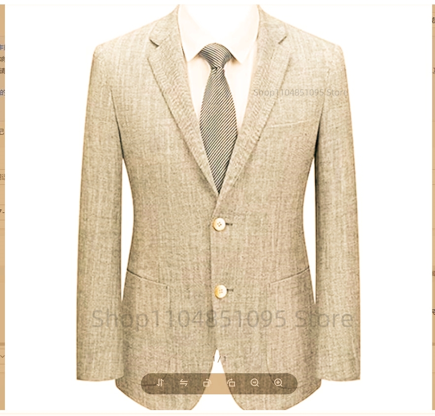 Men's Slim Fit Linen Suit Blaz - огляд і ціна Men Formal Wear Blue