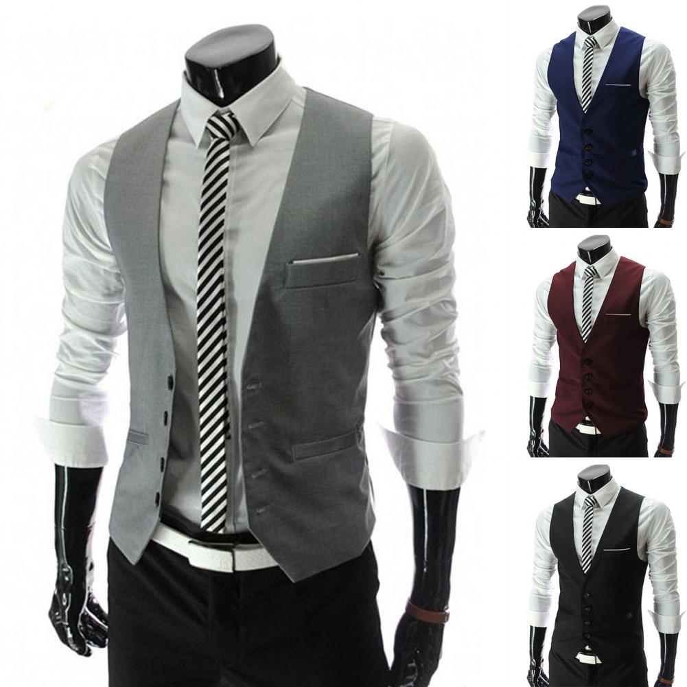 Men Vest Single Breasted Suit  - огляд і ціна Formal Vest Waistcoat