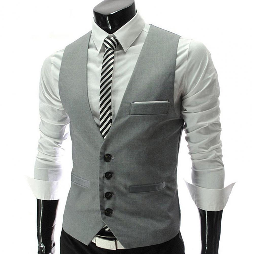 Men Vest Single Breasted Suit  - огляд і ціна Formal Vest Waistcoat