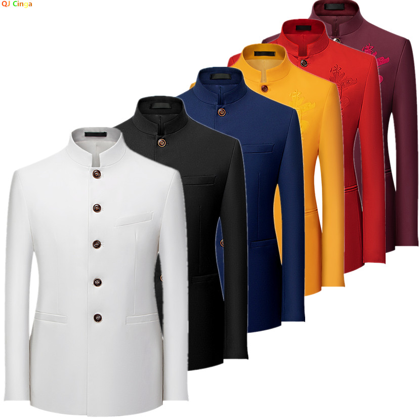 2026 Men's Chinese Style Long  - огляд і ціна Men Formal Wear Blue