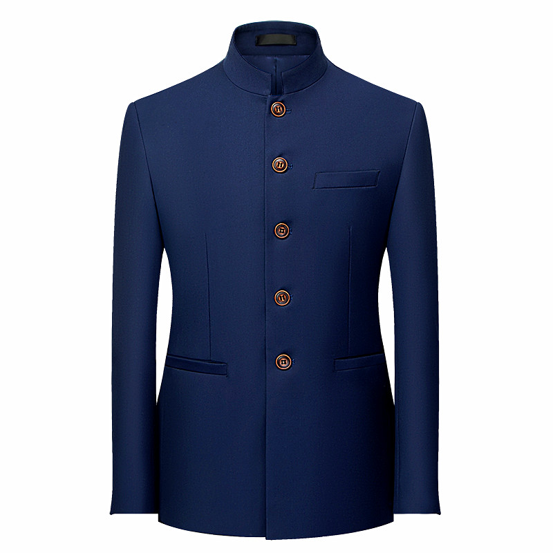 2026 Men's Chinese Style Long  - огляд і ціна Men Formal Wear Blue