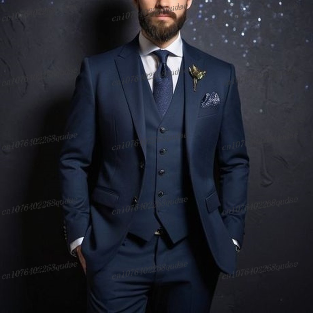 New Navy Blue Formal Men Suit  - огляд і ціна Men Formal Wear Blue