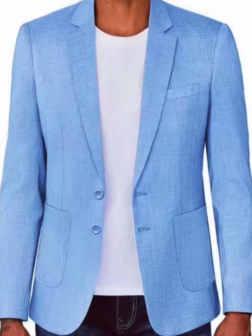 Slim Fit Men's Beige/Blue Line - огляд і ціна Men Formal Wear Blue