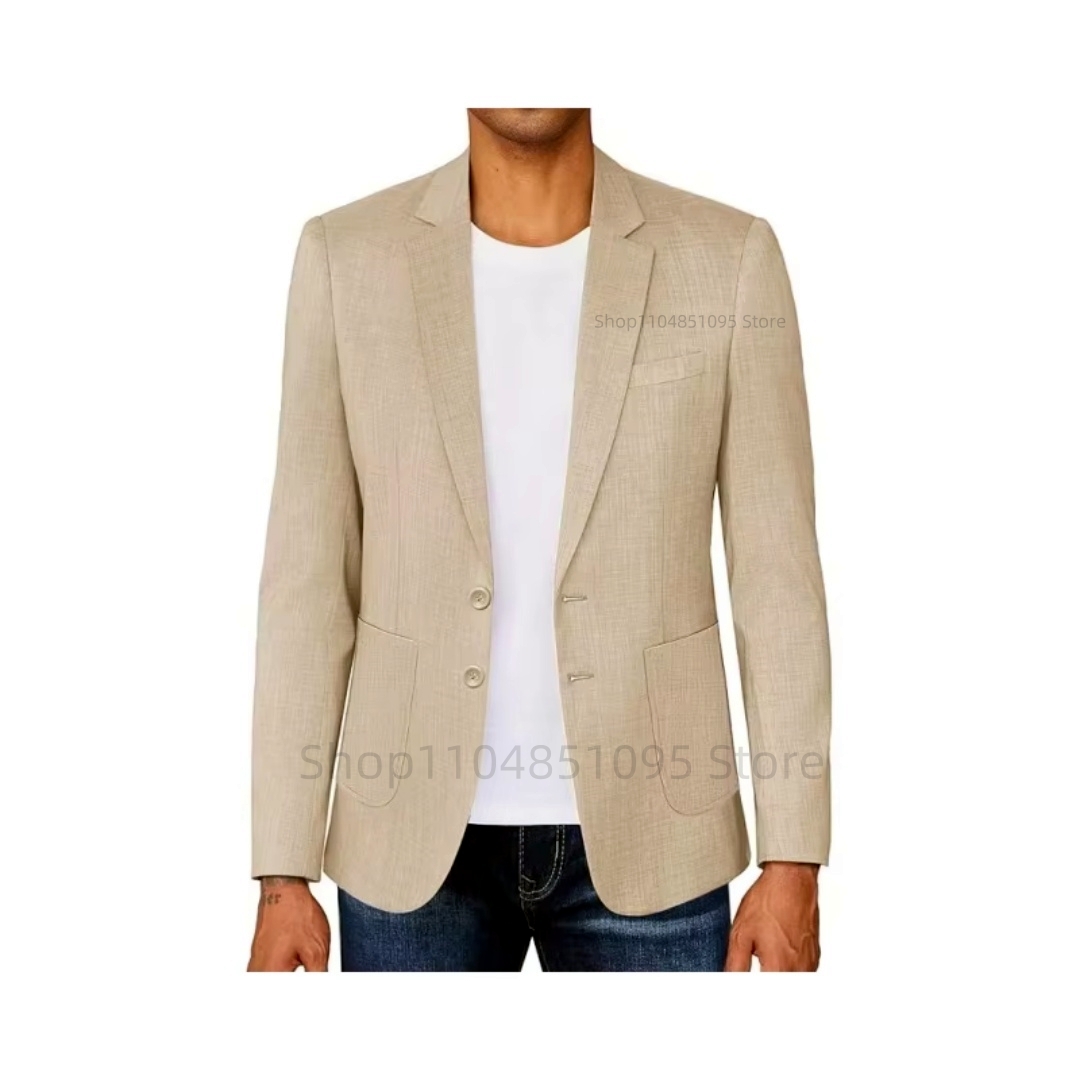 Slim Fit Men's Beige/Blue Line - огляд і ціна Men Formal Wear Blue