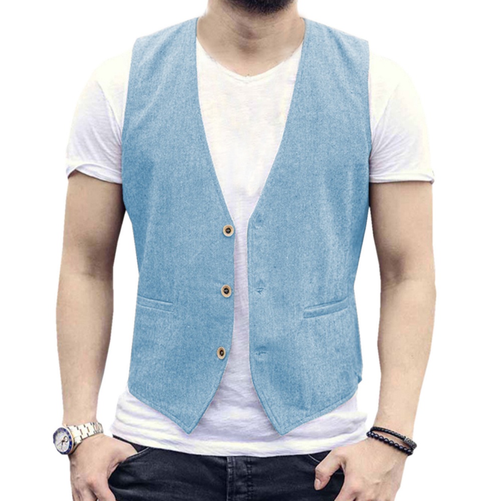 V Neck Men's Linen Vest Single - огляд і ціна Formal Vest Waistcoat