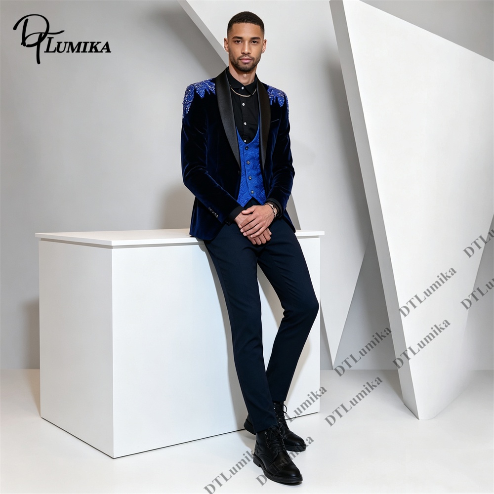 Peagent Men 3 Piece Velvet Sui - огляд і ціна Men'S Formal Wear In Wedding