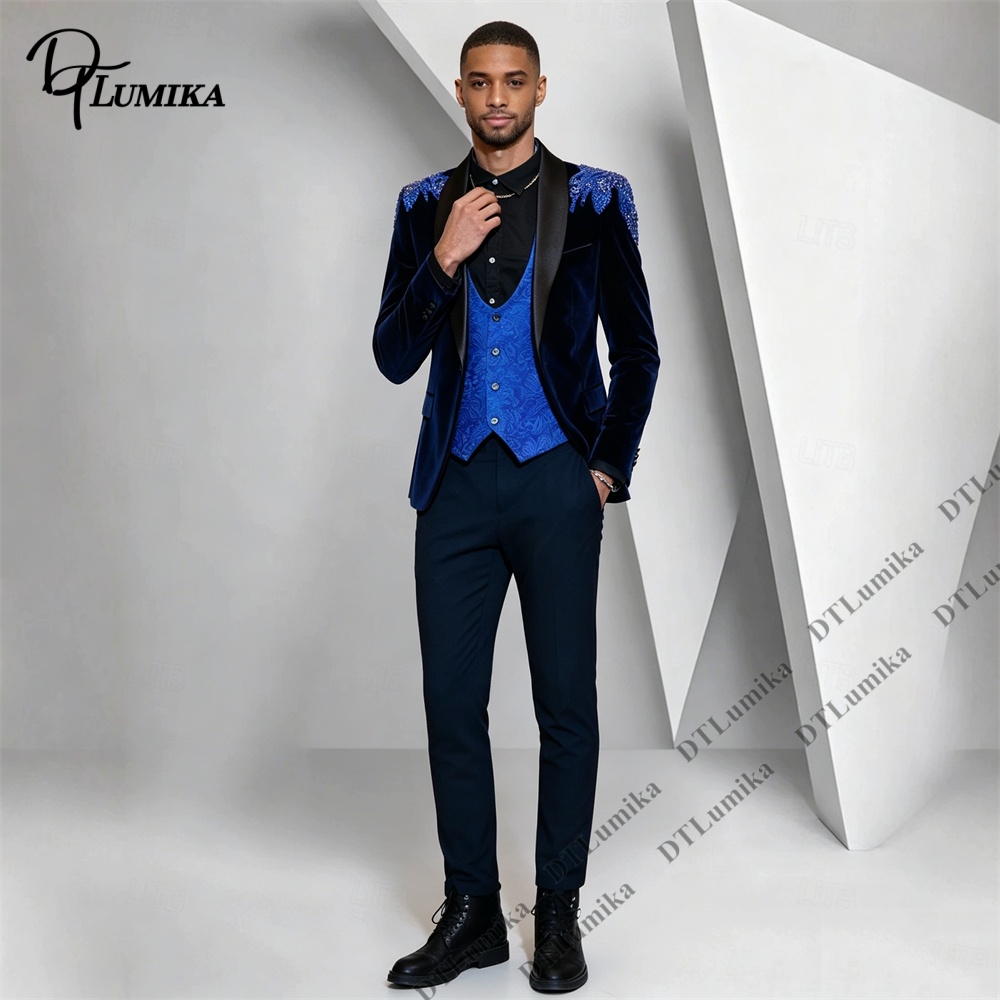 Peagent Men 3 Piece Velvet Sui - огляд і ціна Men'S Formal Wear In Wedding