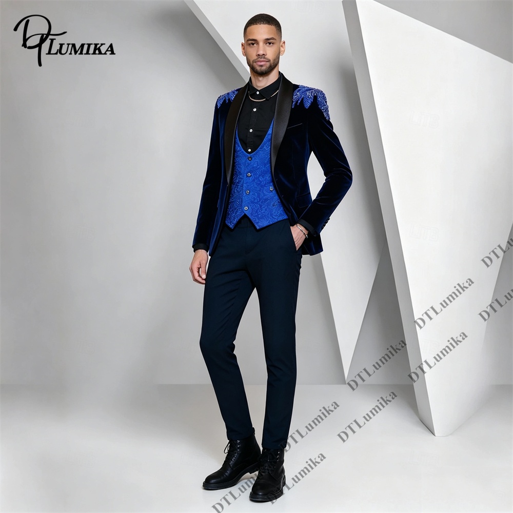 Peagent Men 3 Piece Velvet Sui - огляд і ціна Men'S Formal Wear In Wedding