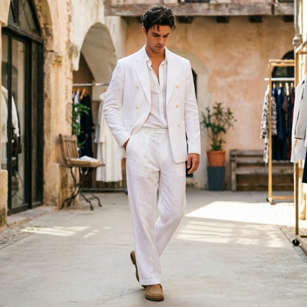 Sage Green Linen Men Suits Rel - огляд і ціна Men'S Relaxed Formal Wear